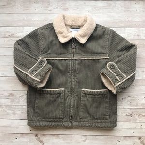 Janie And Jack Khaki Corduroy Sherpa Lined Jacket